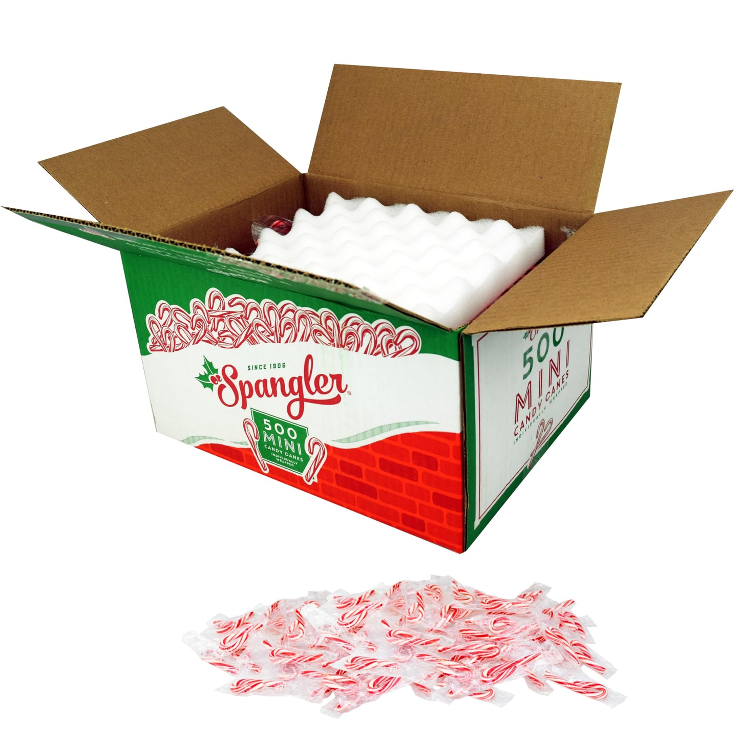 Spangler Red and White Mini Candy Canes - Bulk Individually Wrapped Peppermint Sticks, Small Holiday Treats, Classic Christmas Candy Bulk Pack - 500