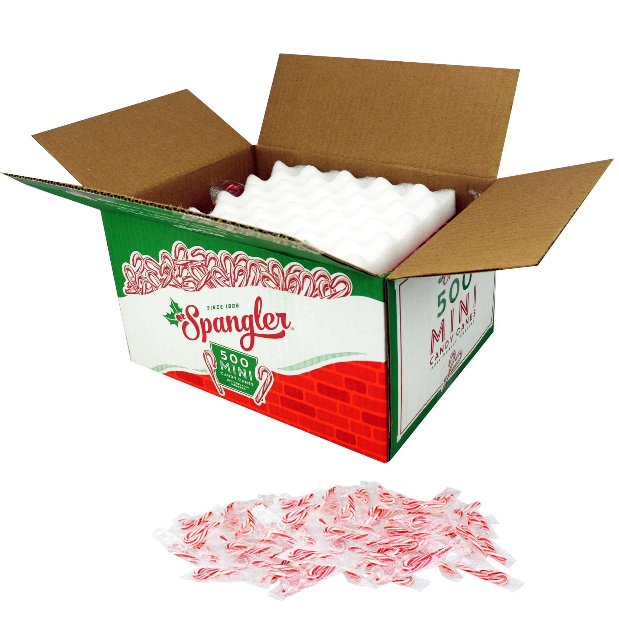 Spangler Red and White Mini Candy Canes - Bulk Individually Wrapped Peppermint Sticks, Small Holiday Treats, Classic Christmas Candy Bulk Pack - 500