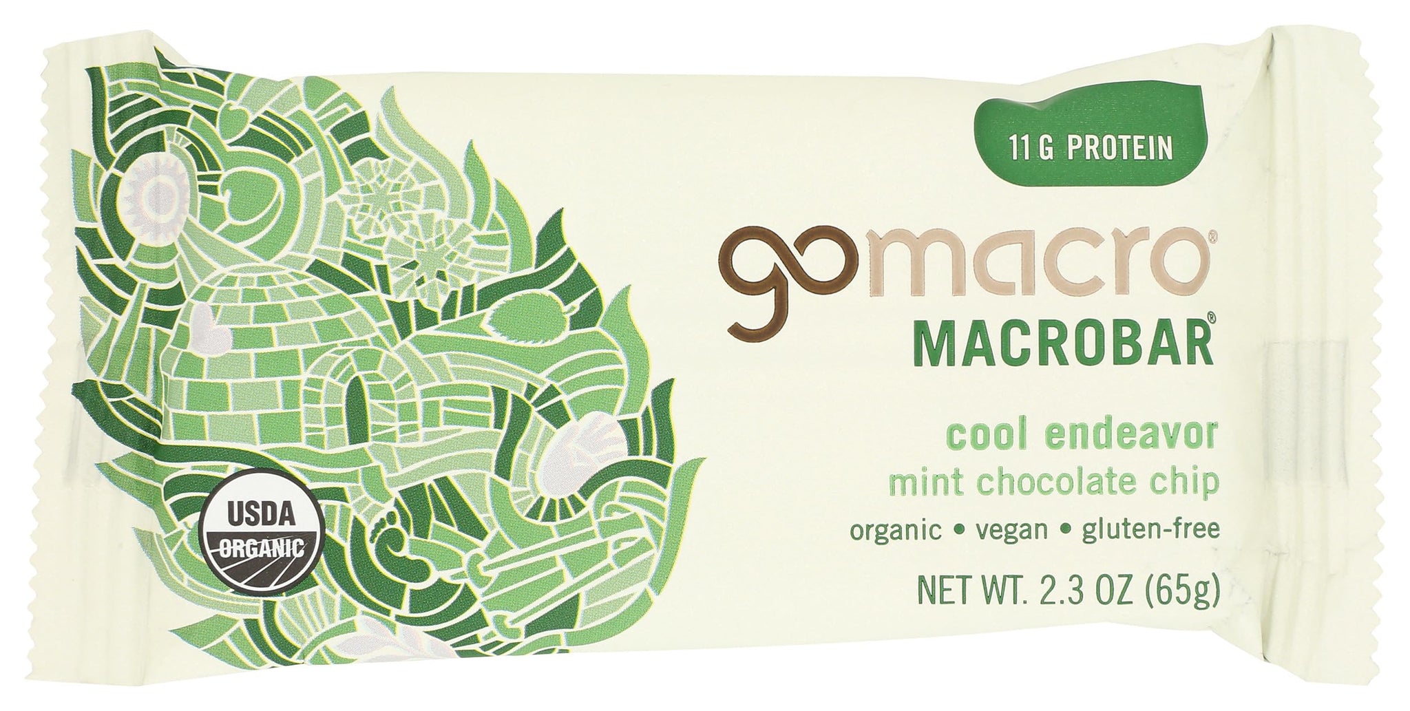 GOMACRO Organic Mint Chocolate Chip Bar Single, 2.3 OZ