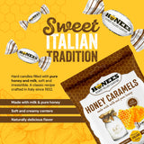 Honees Honey Caramels Hard Candy Individually Wrapped | Natural & Healthy Candy, Italian Made with Milk & Pure Honey, 3 Pack (8.55 oz)