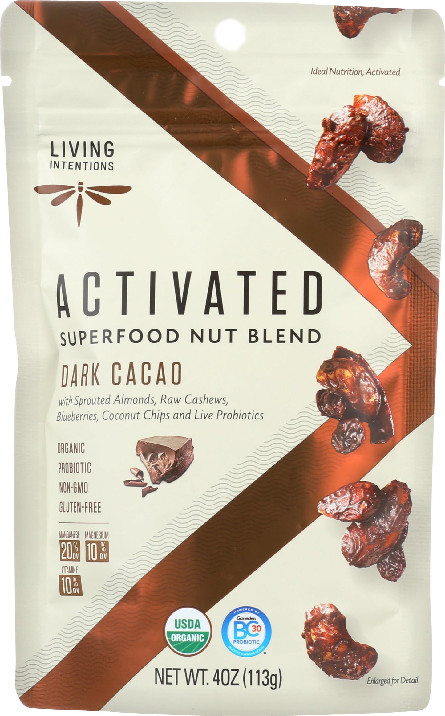 Living Intentions Organic Dark Cacao Superfood Nut Blend, 4 OZ