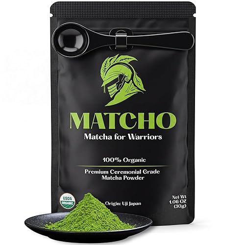 Matcho | Premium Matcha - Organic First Harvest Ceremonial Grade Matcha Green Tea Powder from Uji, Kyoto (30g/1.06oz)