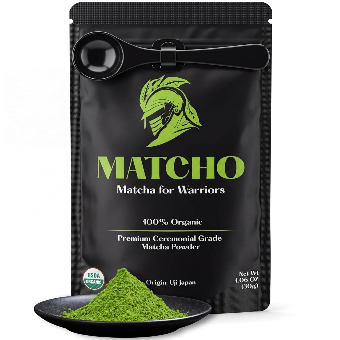 Matcho | Premium Matcha - Organic First Harvest Ceremonial Grade Matcha Green Tea Powder from Uji, Kyoto (30g/1.06oz)