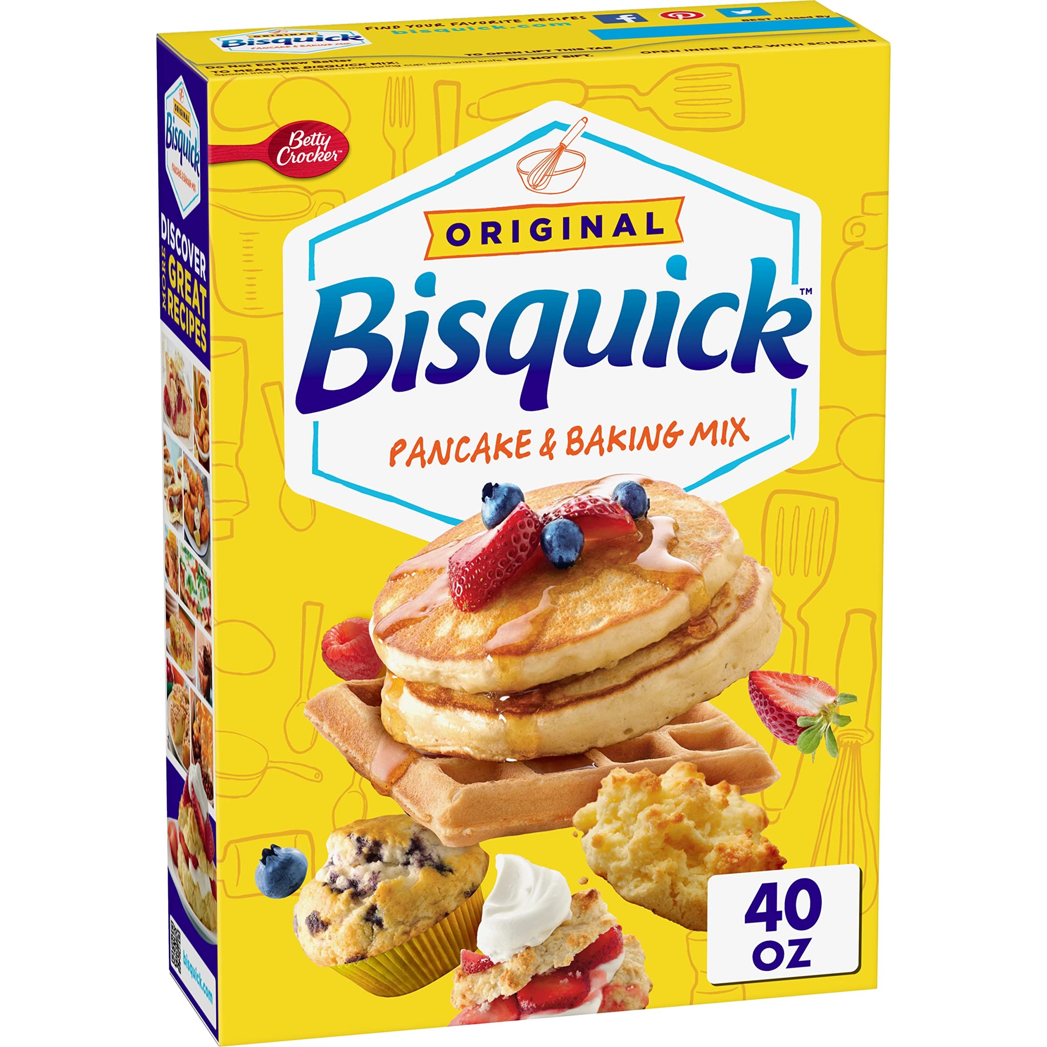 Betty Crocker Bisquick Original Pancake & Baking Mix, 40 oz. (Pack of 10)