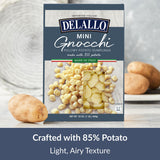 DeLallo Mini Potato Gnocchi Pasta, Made in Italy, Light and Airy Texture, Small-Sized Dumplings for Soups and Baked Dishes, Kosher, Non-GMO, 16 oz