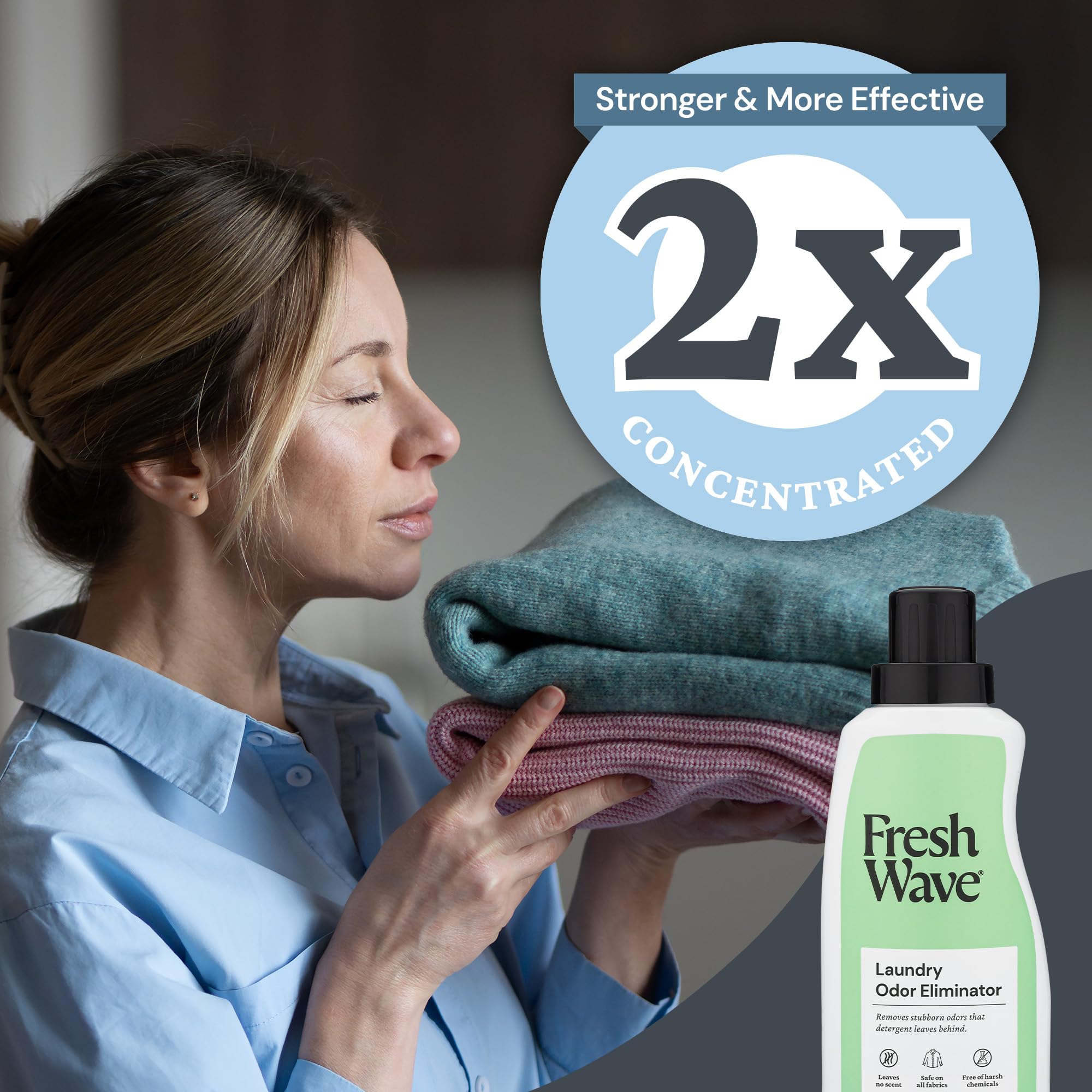 Fresh Wave Odor Removing Laundry Booster, 24 fl. Oz. | Laundry Scent Booster | Safer Odor Relief | Natural Plant-Based Odor Eliminator | Pet Bedding