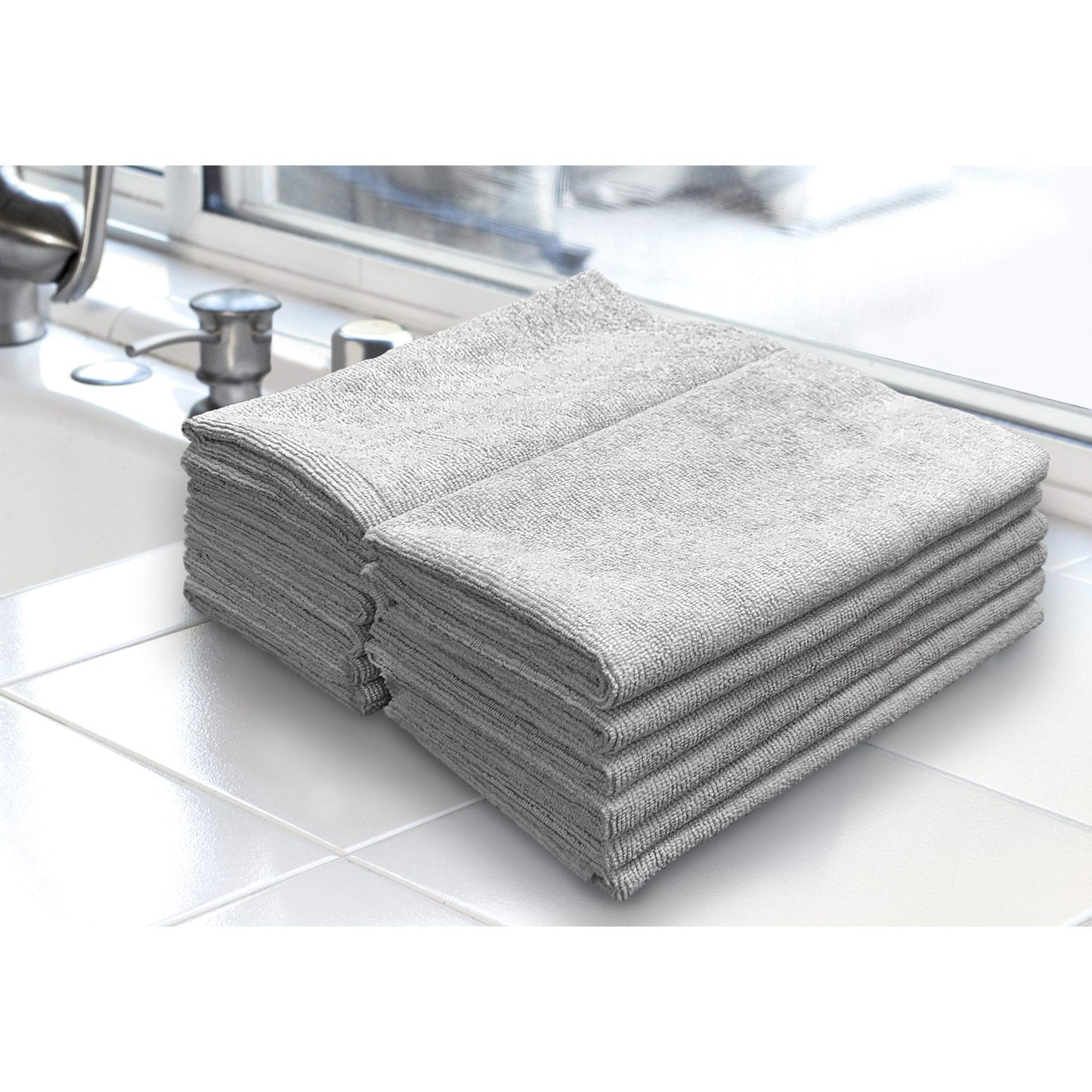 Udderly Clean Ultra-Cut Absorbent Microfiber Towels, Silver-Embedded, Lint & Scratch-Free, for Home, Lab, & Dairy Industry Use, 12x12 Inches 25-Pack
