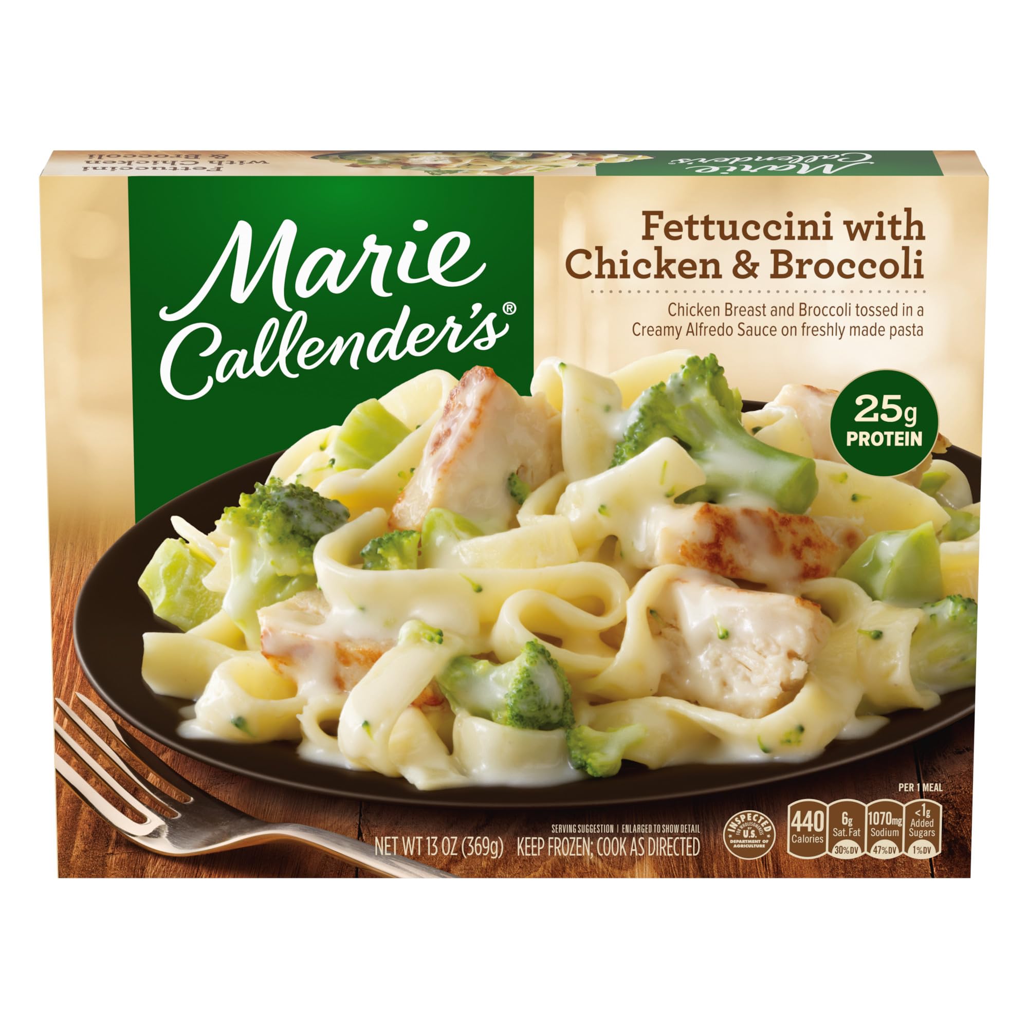 Marie Callender's Frozen Dinner, Fettuccini with Chicken & Broccoli, 13 Ounce