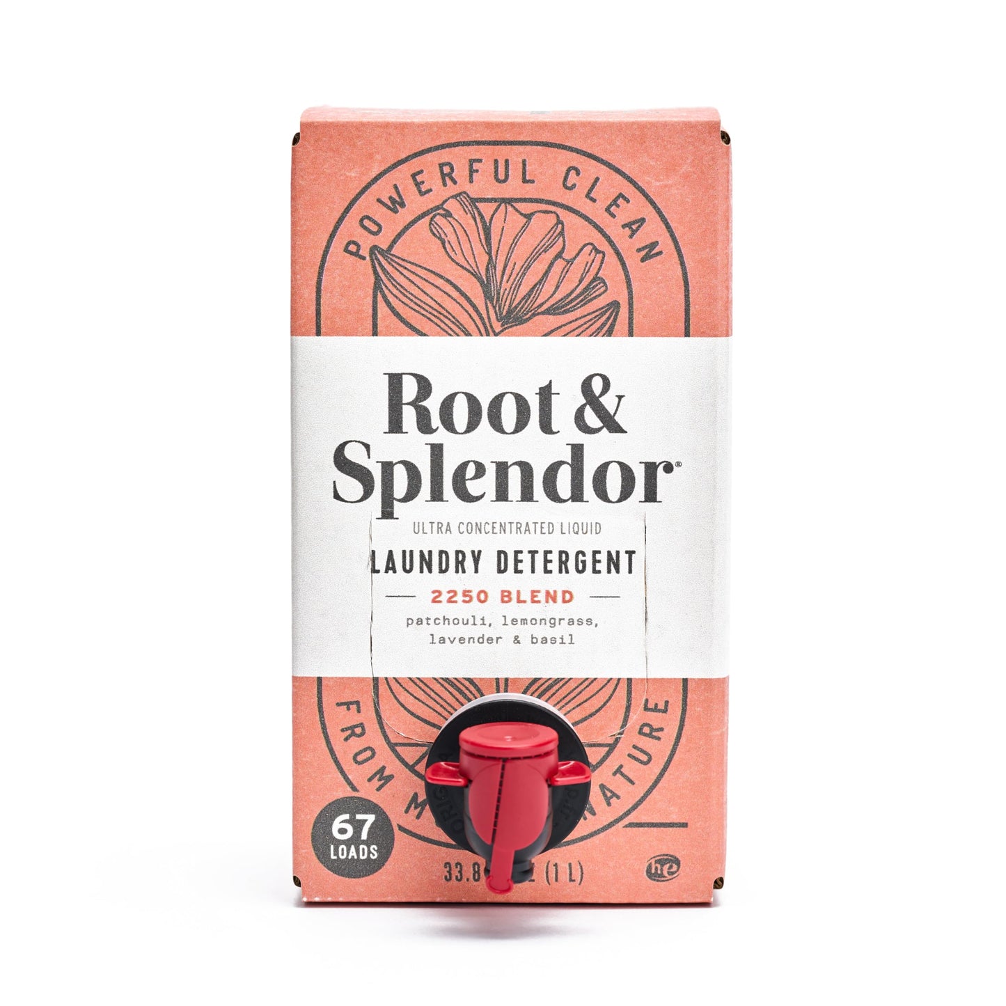 Root & Splendor Ultra Concentrated Non Toxic Laundry Detergent Liquid - Plant Based & Eco Friendly Enzymatic Laundry Soap, 2250 Scent, 1 Liter, 67