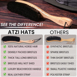 Atzi Hats Clothes Brush, Horse Hair Bristle, Cowboy Hat Brush, Suit Lint Brush, Wool, Cashmere, Velvet, Suede, Fabric Brush, Furniture Pet Hair Brush