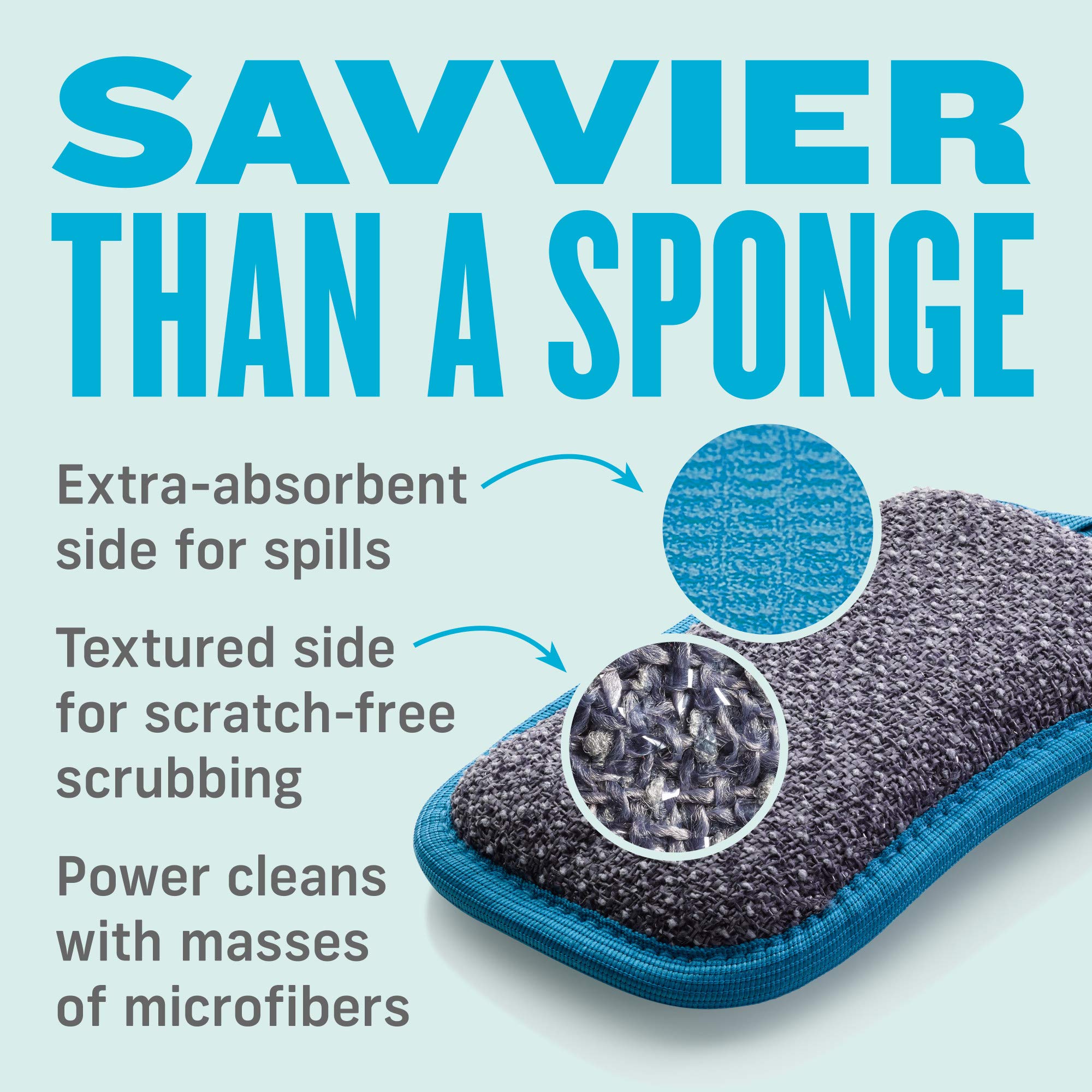 E-Cloth Washing Up Scrub Pad - Microfiber Sponge for Cleaning, Reusable Kitchen Sponge for Dishes & Sink, Non Scratch, Multi Purpose Scrubber, Machine