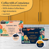 Kahawa 1893 Variety Pack Coffee K-Cup Pods - Safari & Serengeti Blend (40 Count) - As Seen on Shark Tank, 1 Box Medium Roast + 1 Box Dark Roast
