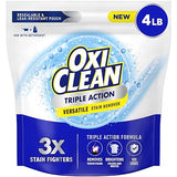 OxiClean Triple Action Versatile Stain Remover Powder, Use with Detergent, Removes Tough Stains like Grease, Blood and Grass, Brightens Colors