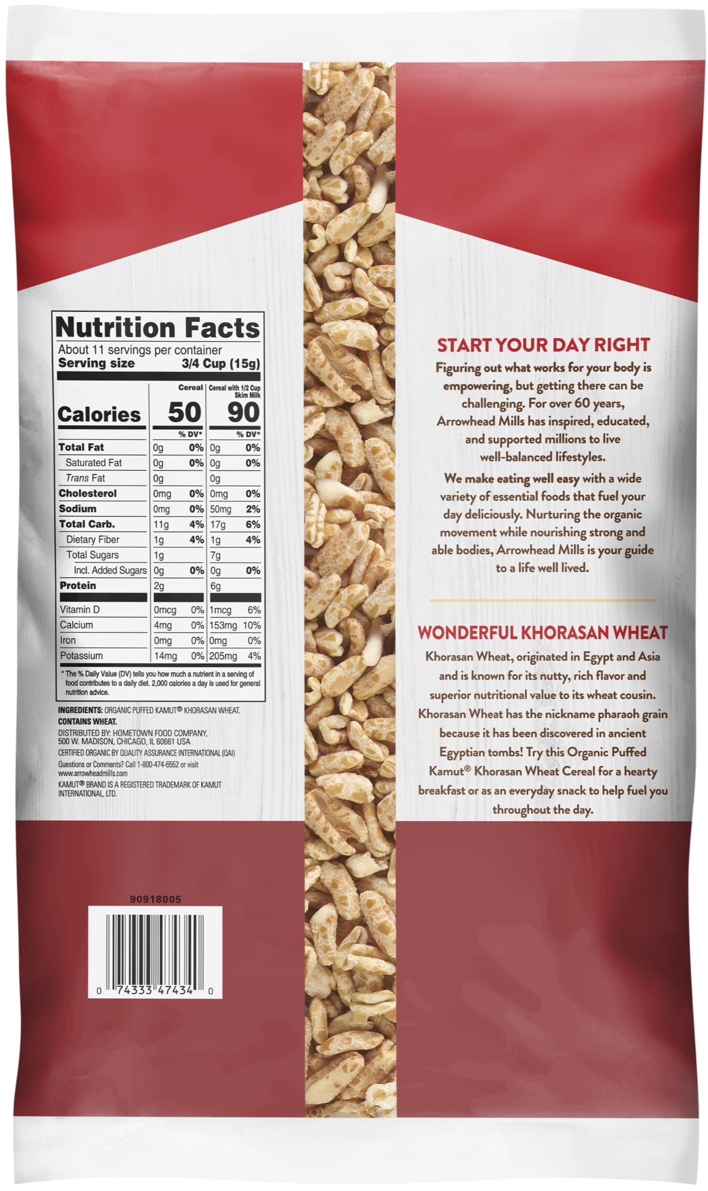 Arrowhead Mills Organic Puffed Kamut Cereal, 6 Ounce