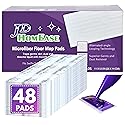 JD HOMEASE 48 Pack Premium Microfiber Replacement Pads for Swiffer WetJet - Super Absorbent, Lint-Free, Durable-11"x5.5", Perfect Fit Swiffer WetJet