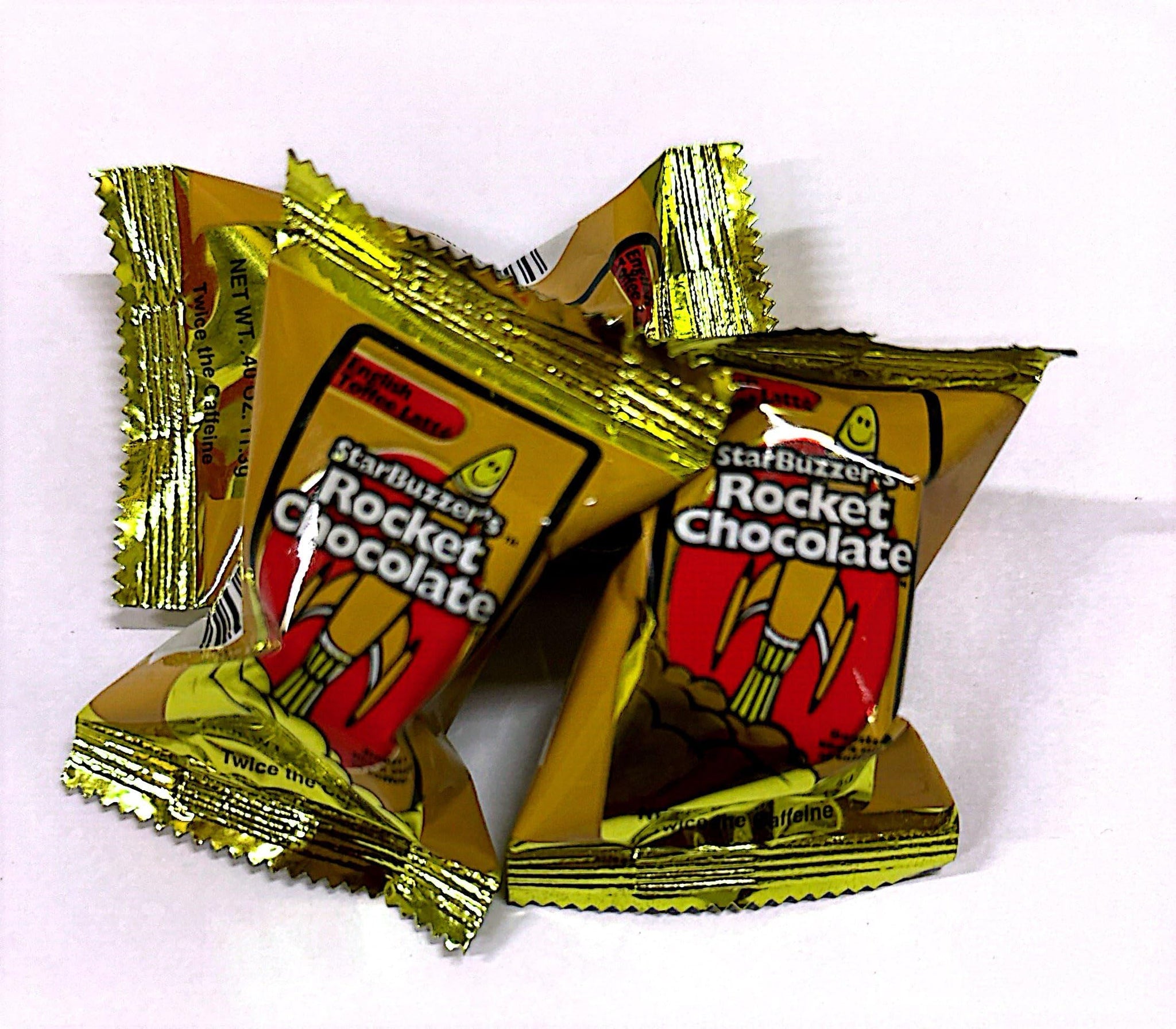 Rocket Chocolate Milk Chocolate English Toffee Latte Flavored Caffeinated Chocolate Truffles, 50 count, Mini