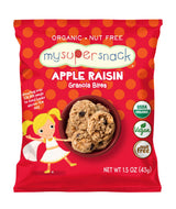 MySuperSnack Organic Granola Bites (Apple Raisin) - 12 Snack Packs, Healthy Snacks for Kids, Nut Free