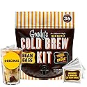 GRADY’S COLD BREW, New Orleans Style, 100% Arabica Ground Coffee & Chicory Pouches, All-in-One Cold Brew Kit with 12 Easy-to-Brew Beans Bags, Makes 36