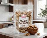 Peanut Squares - 2 lbs of Fresh Sweet Crunchy Delicious Roasted Bite Size Snack