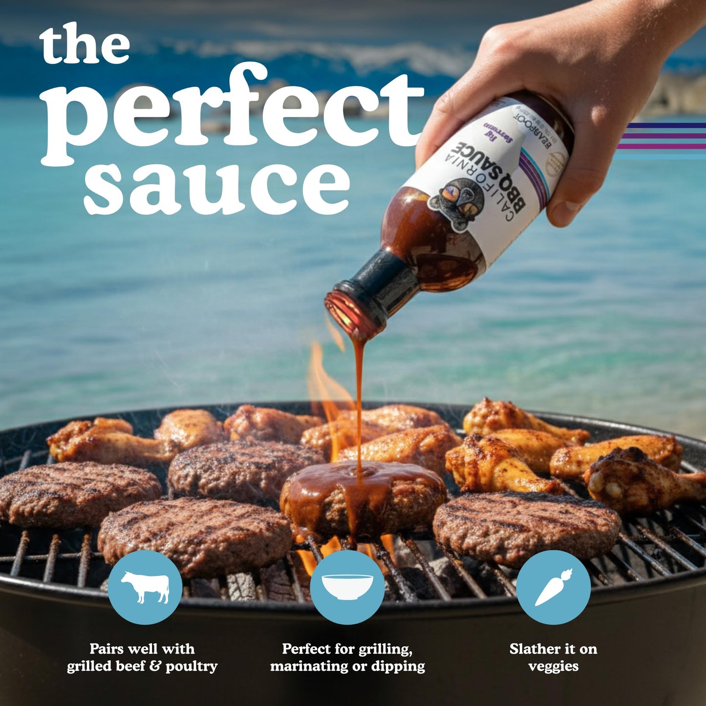 Fig Serrano BBQ Sauce - Bearfoot BBQ - Gluten Free, 13.3 oz, Small Batch, Non-GMO, No Preservatives, No Corn Syrup, No Seed Oils. Marinade, Cooking
