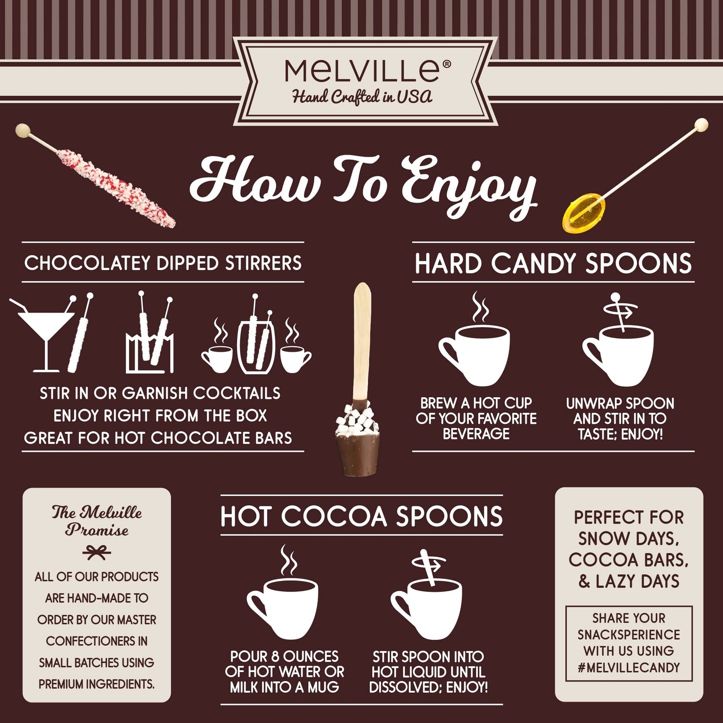 Melville Candy Gourmet Coffee Spoons - Naturally Flavored Stirrers for Beverages - Sweetened Salted Caramel, 8 Count