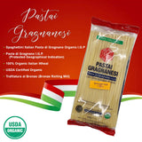Spaghettini Organic Italian Pasta di Gragnano I.G.P. | Pastai Gragnanesi | USDA Certified Organic| 17.6oz (500g) | Pack of 5