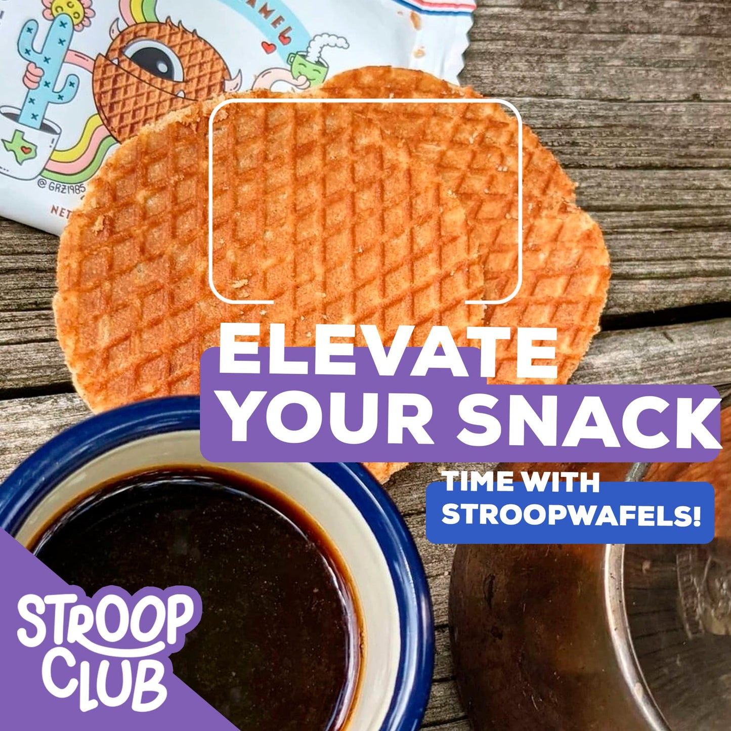 Stroop Club Chai Infused Organic Stroopwafel Caramel Treats | Vegan, Plant-Based and Dutch-Approved Indulgence - 24 Vegan Waffle Cookies (12 Pack