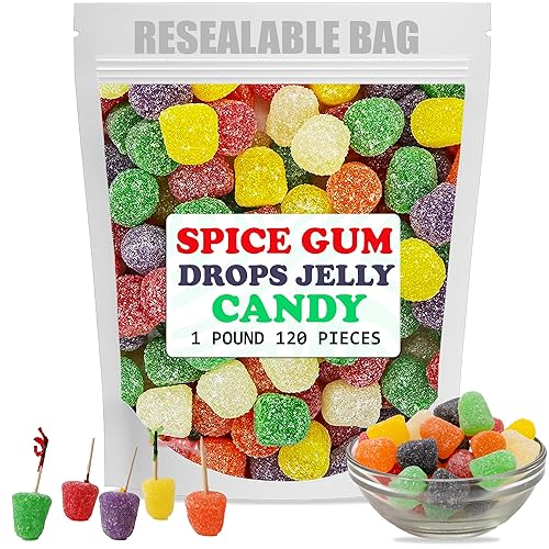 Spice Gum Drops Candy Assorted - jelly candy, Spice Drops, Gumdrop Tree, Spiced Drop Candies, Gumdrops Candies, Spiced Gum Drop, jelly drops-16OZ-1LB