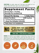 Carlyle Turmeric Ginger Tea Bags | 60 Count | Caffeine Free Herbal Blend | Non-GMO & Gluten Free Supplement