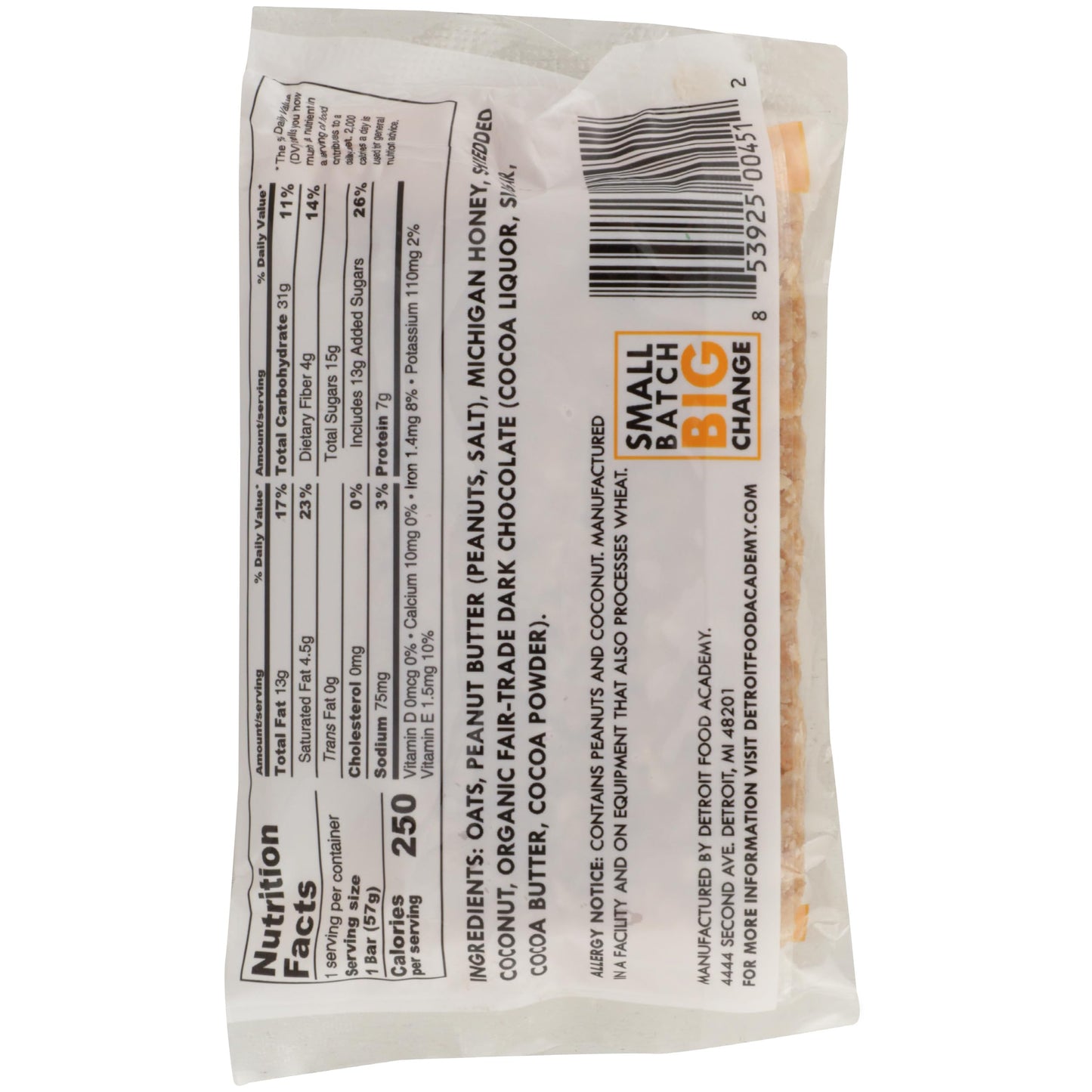 Small Batch Detroit, Mitten Bites Dark Chocolate Peanut Butter, 2 Ounce