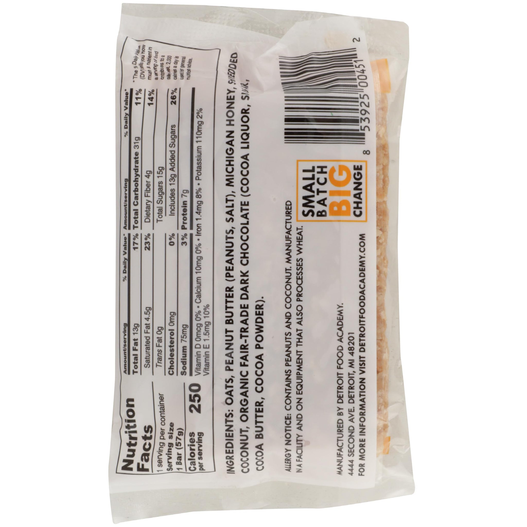 Small Batch Detroit, Mitten Bites Dark Chocolate Peanut Butter, 2 Ounce