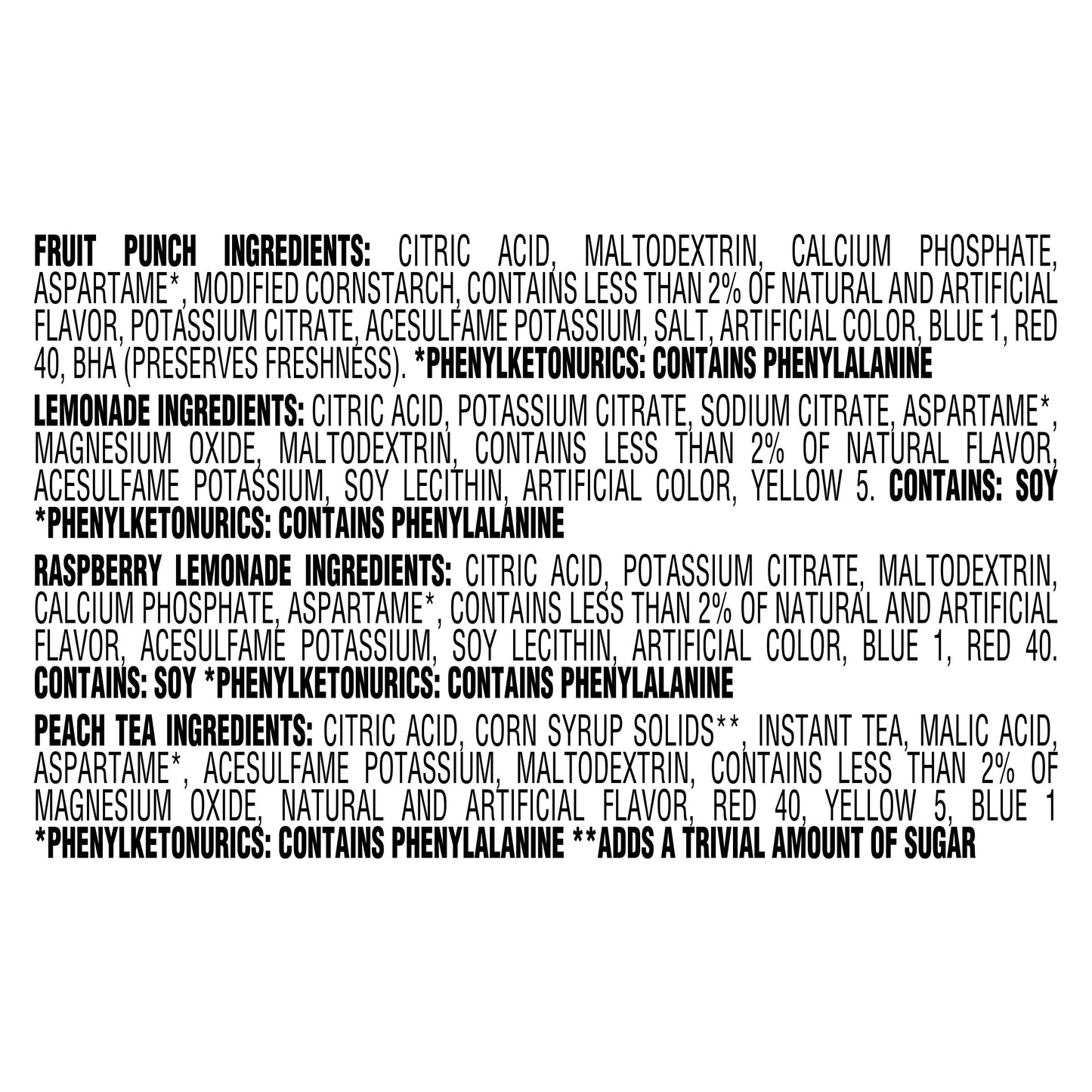 Crystal Light Refreshing Drink Mix Variety Pack, 44 Packets, for Convenient Hydration, Lemonade, Raspberry Lemonade, Peach Iced Tea, Fruit Punch