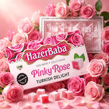 HazerBaba Turkish Delight Rose Candy, 16oz (Pack of 1), Vegan Snack Box