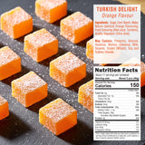 HazerBaba Turkish Delight Candy Orange, 16 Oz (Pack of 1), Vegan Snack Box