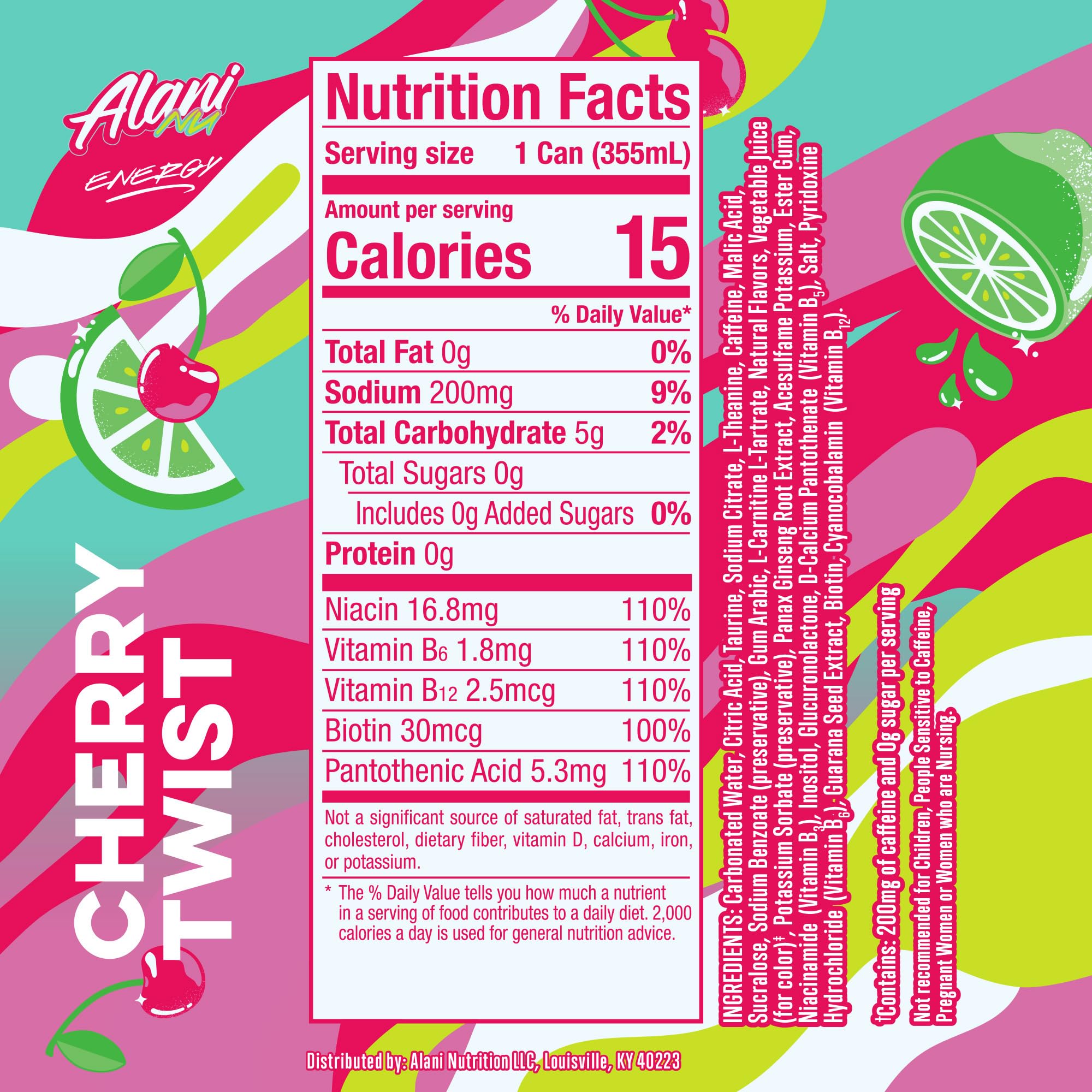 Alani Nu Cherry Twist Sugar Free Energy Drink (Pack of 12)