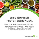NaturesPlus SPIRU-TEIN, Strawberry Banana - 1.16 lbs - Plant-Based Protein Shake - Non-GMO, Vegetarian, Gluten Free - 15 Servings