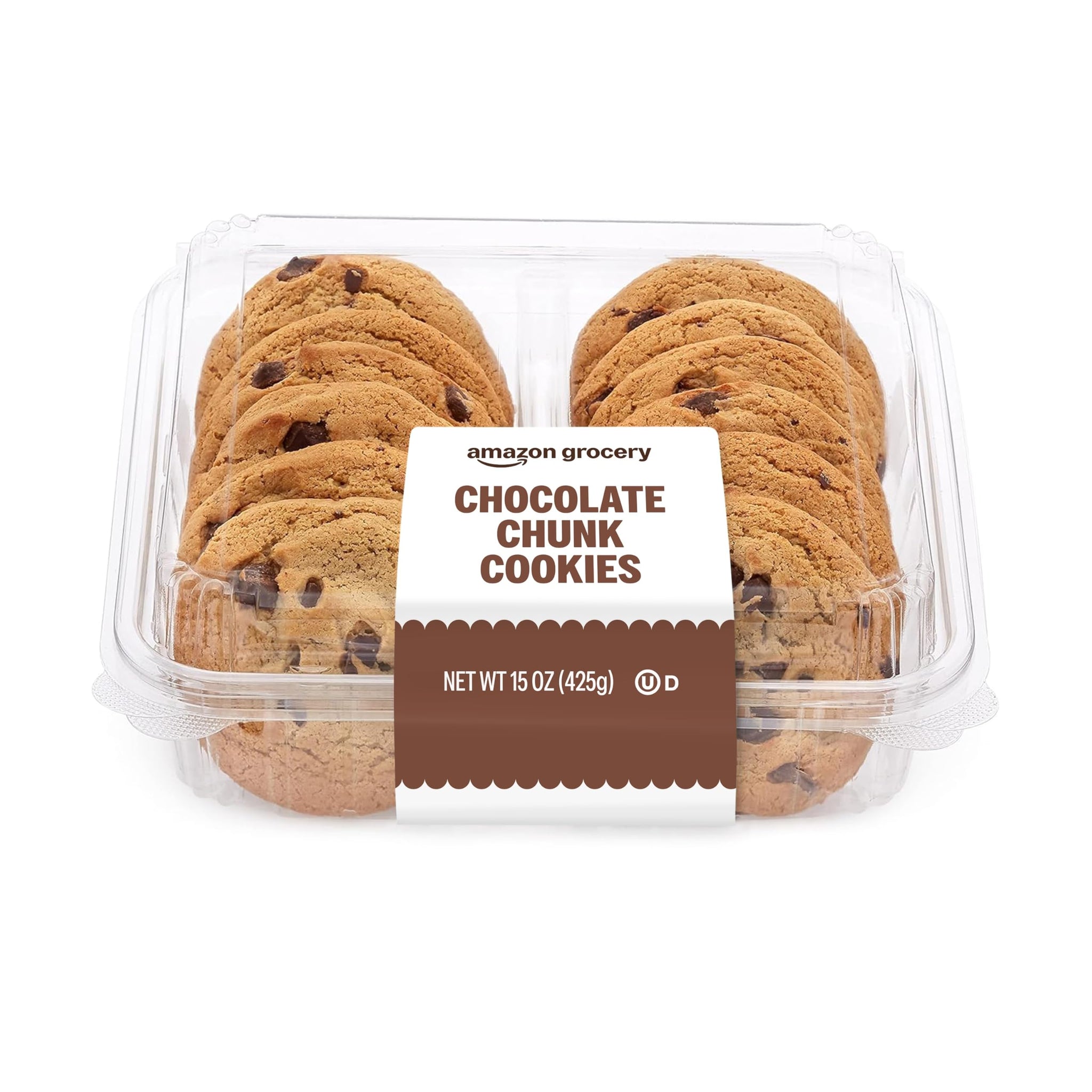 Amazon Grocery, Chocolate Chunk Cookies, 15 Oz, 12 Ct, Frozen