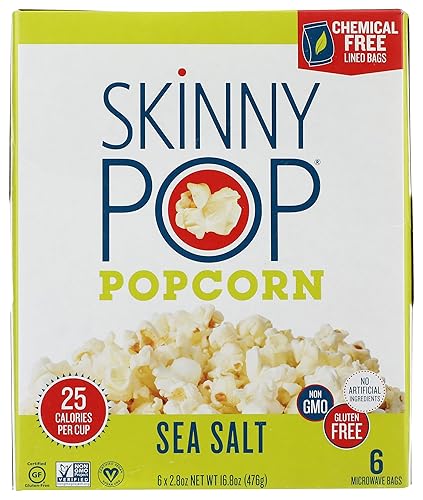 Skinny POP Sea Salt Microwave Popcorn, 16.8 OZ