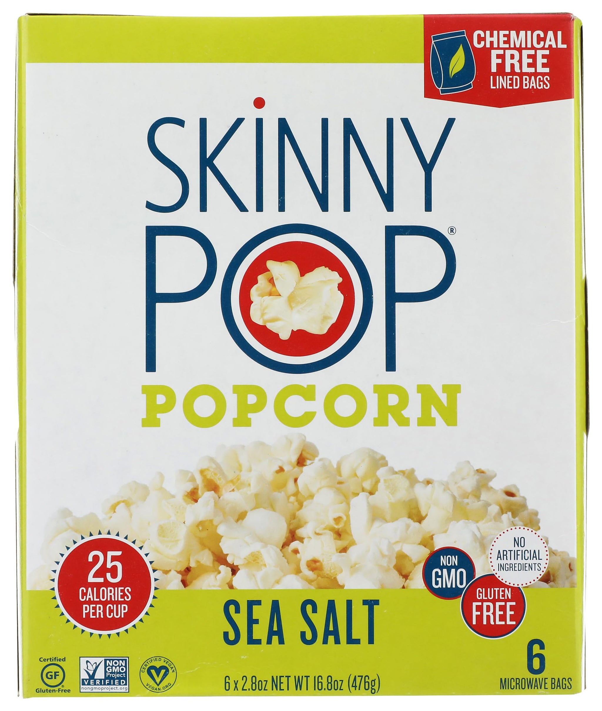 Skinny POP Sea Salt Microwave Popcorn, 16.8 OZ