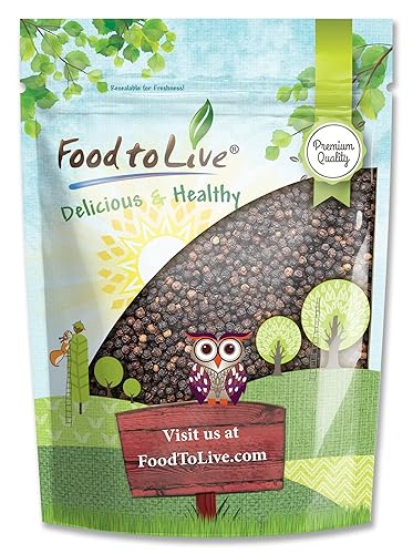 Food to Live - Whole Black Pepper, 8 Ounces Dried Peppercorns, Kosher, Vegan, Bulk Spice. Strong Pungent Flavor. Rich in Minerals. Great for Spicing
