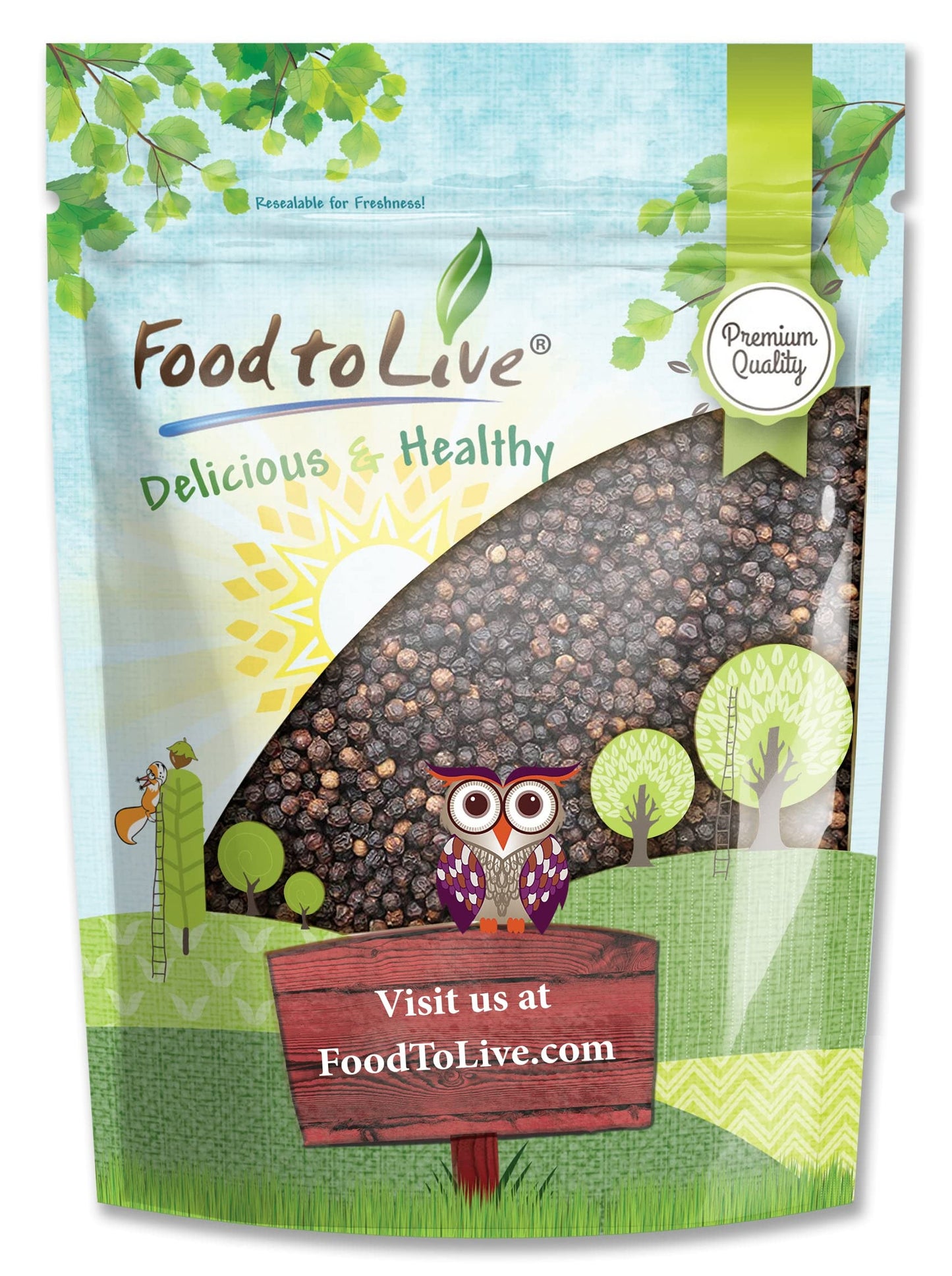 Food to Live - Whole Black Pepper, 4 Pounds Dried Peppercorns, Kosher, Vegan, Bulk Spice. Strong Pungent Flavor. Rich in Minerals. Great for Spicing