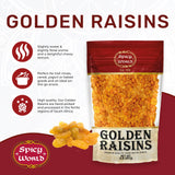 Spicy World Golden Raisins 2 LB Bulk Bag - Sweet & Seedless Sultanas from South Africa | | Perfectly Dried for Natural Sweetness | Ideal Dried Fruit