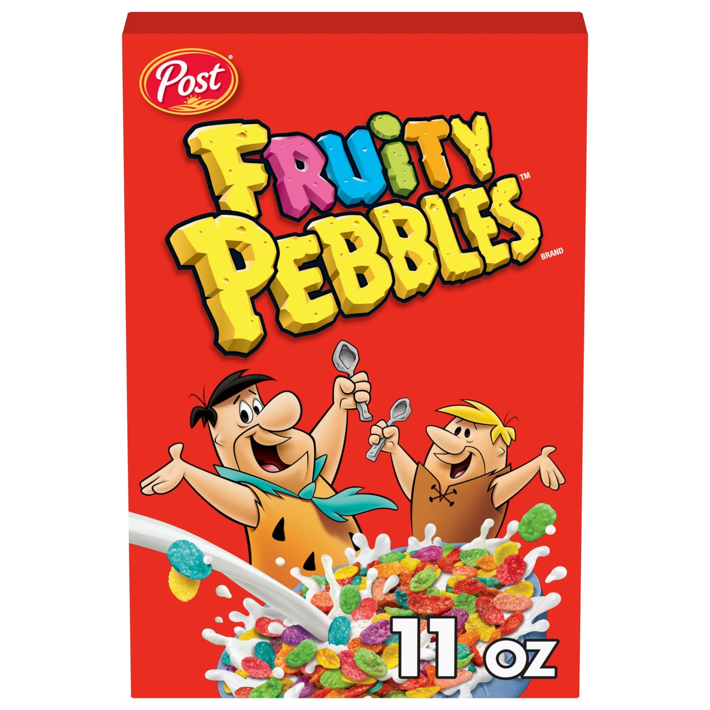 Fruity Pebbles, Breakfast Cereal for Kids, Made with Sweetened Puffed Rice, 11 Ounce