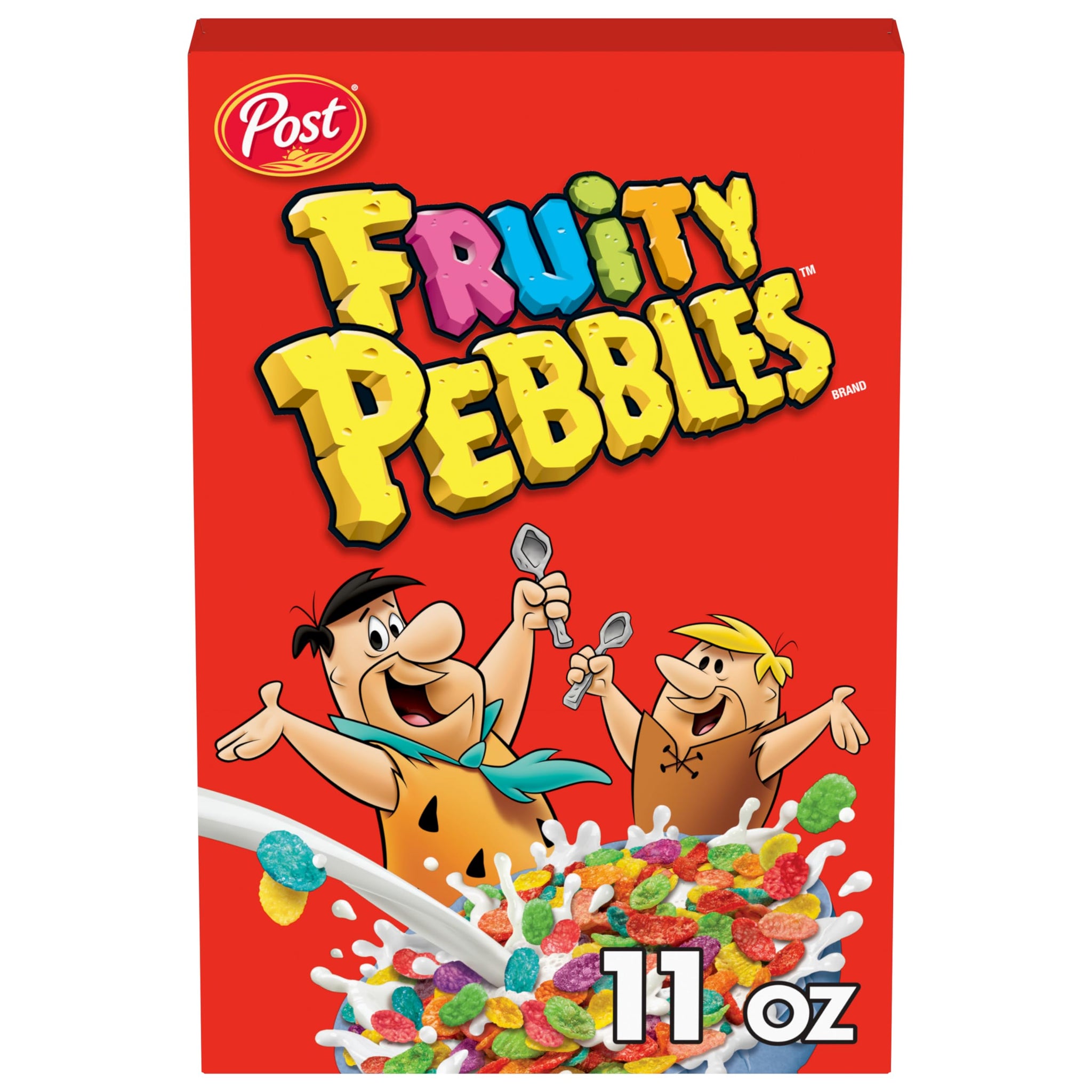 Fruity Pebbles, Breakfast Cereal for Kids, Made with Sweetened Puffed Rice, 11 Ounce