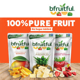bfruitful Freeze Dried Fruit Variety Pack - Mango, Strawberry Banana & Pineapple, Freeze Dried Fruit Snacks for Kids & Adults, No Sugar Added, Vegan