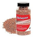 Bakerpan Edible Rose Gold Nonpareils Sprinkles for Cupcakes, Rose Gold Sprinkles Edible for Cake Decorating - 5.1 Ounces (Made in USA)