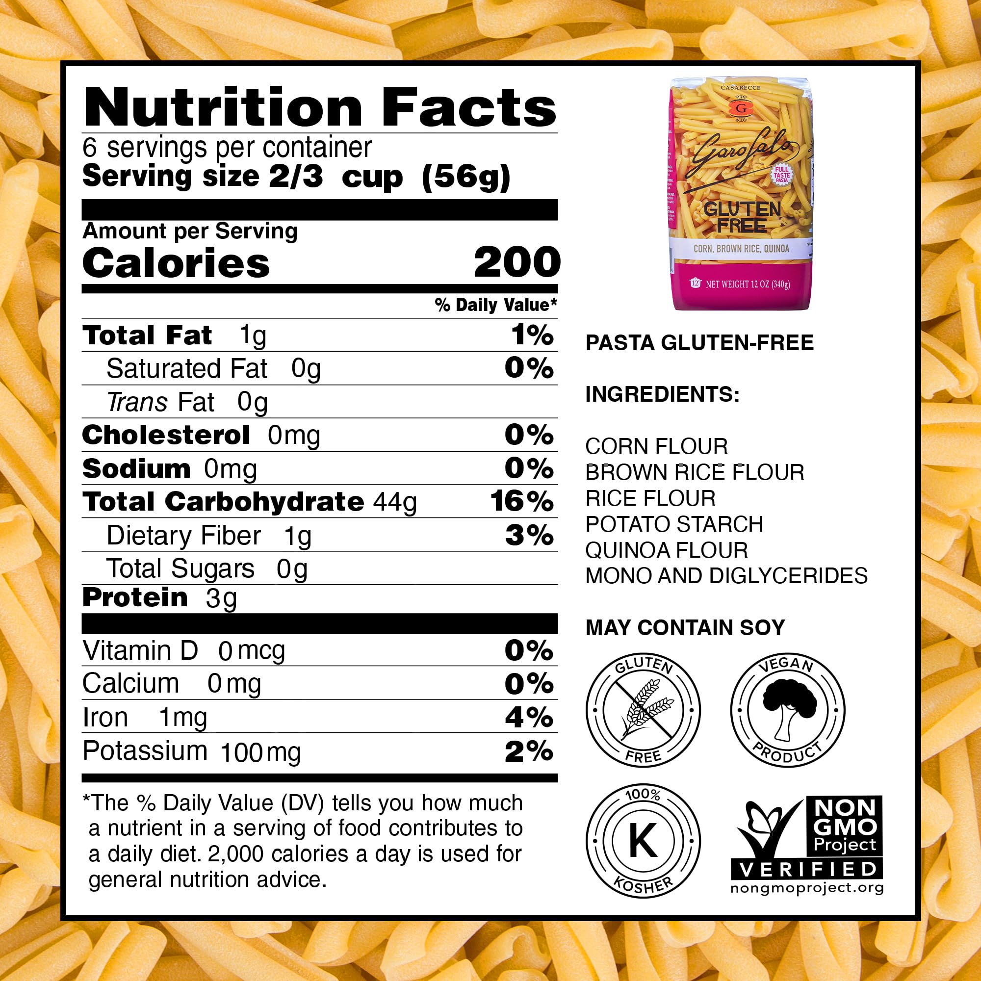 Garofalo - Premium Gluten-Free Casarecce Pasta, Italian Made, Corn, Rice, Potato & Quinoa Blend, Bronze-Drawn, Al Dente (2 pack)