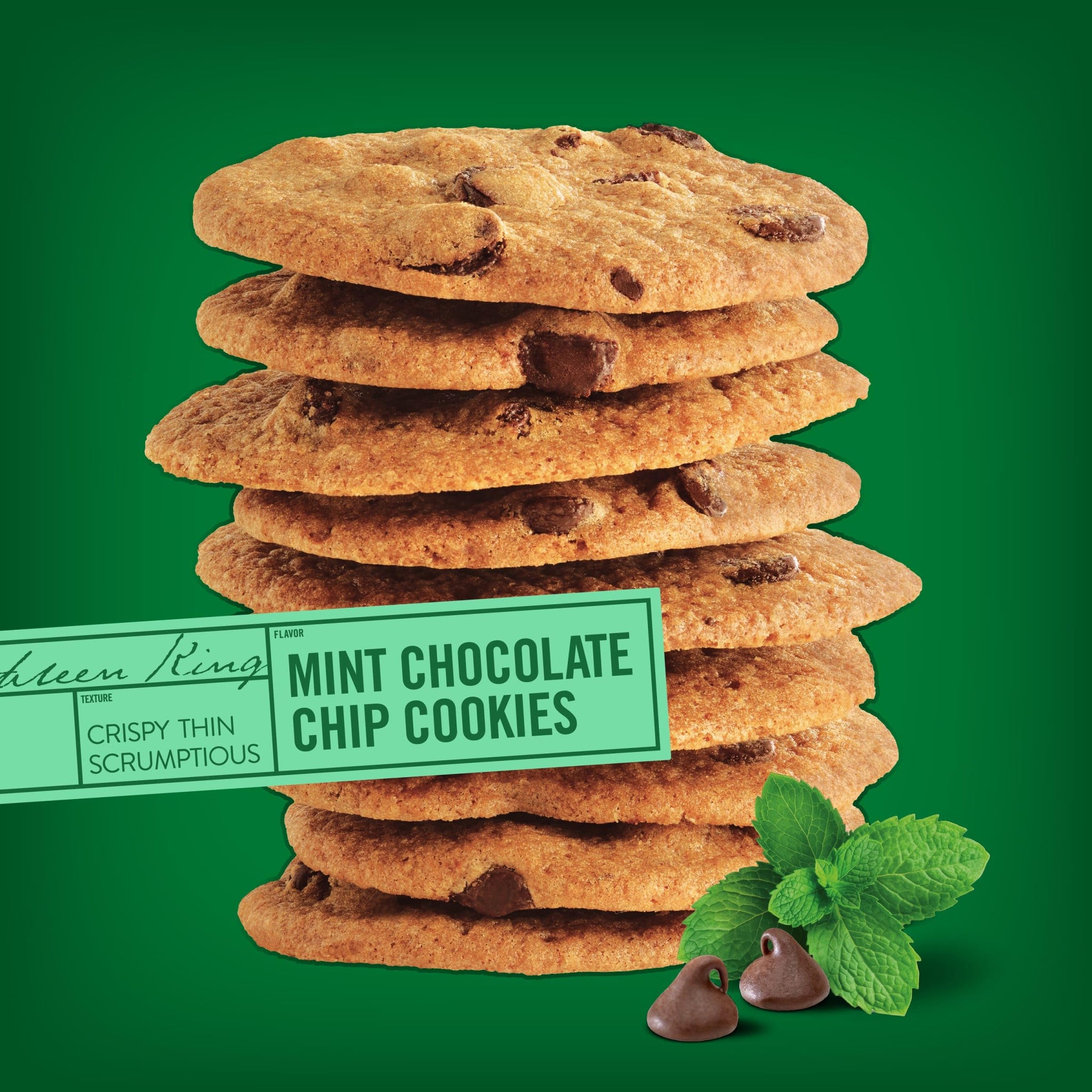 Tate's Bake Shop Mint Chocolate Chip Cookies, 6.5 oz