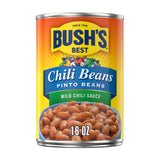BUSH'S BEST Canned Chili Beans, Pinto Beans in a Mild Chili Sauce, Source of Plant Based Protein and Fiber, Low Fat, Gluten Free, 16 oz