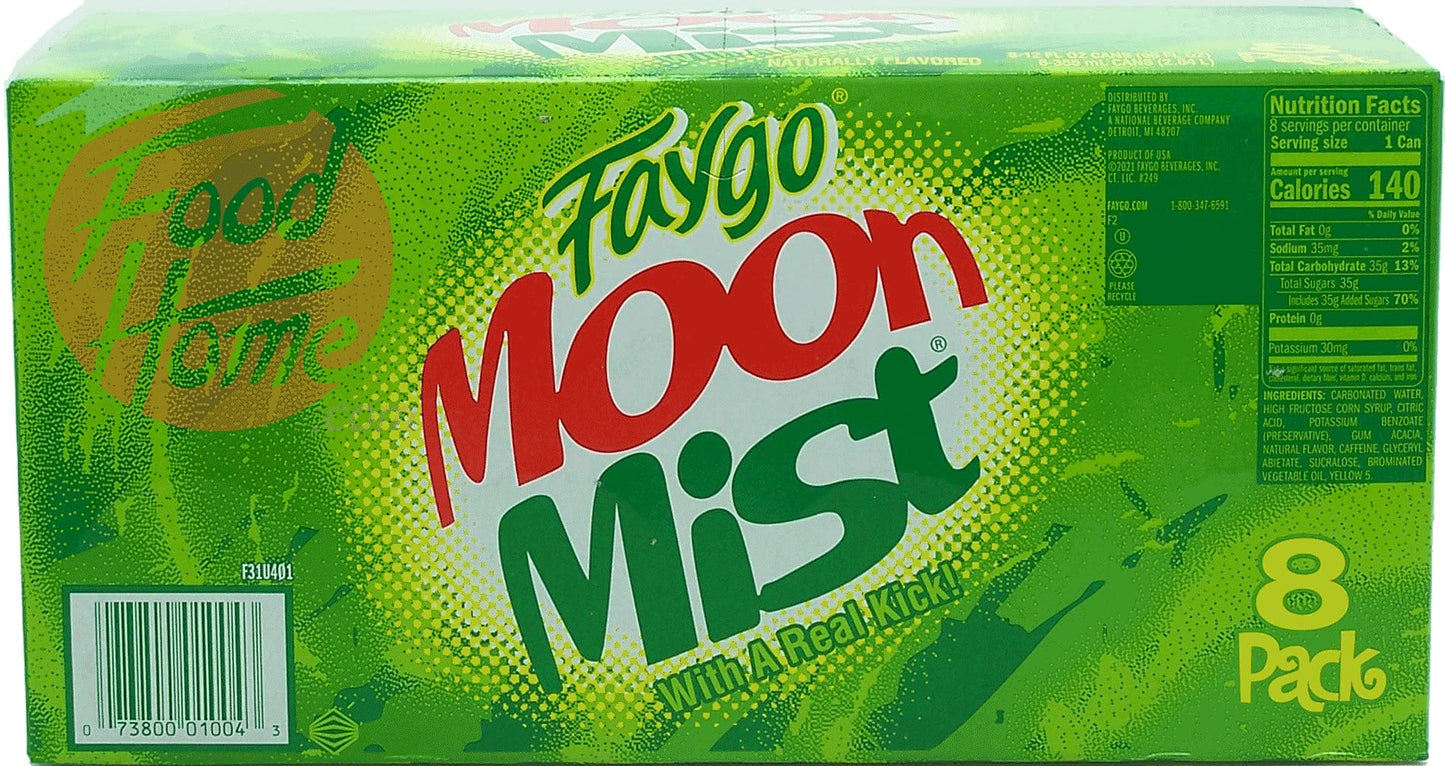 Faygo Moon Mist! citrus flavored soda pop. 8-pack 12-fl. oz. cans in box (1)